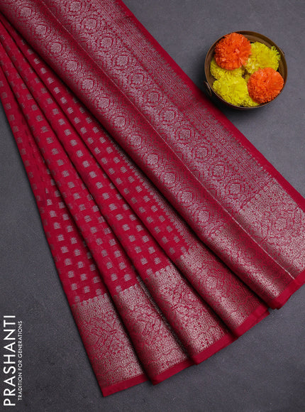 Pink Semi Chiniya Silk Saree