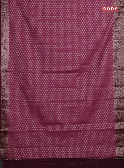Mauve Pink & Wine Semi Chiniya Silk Saree