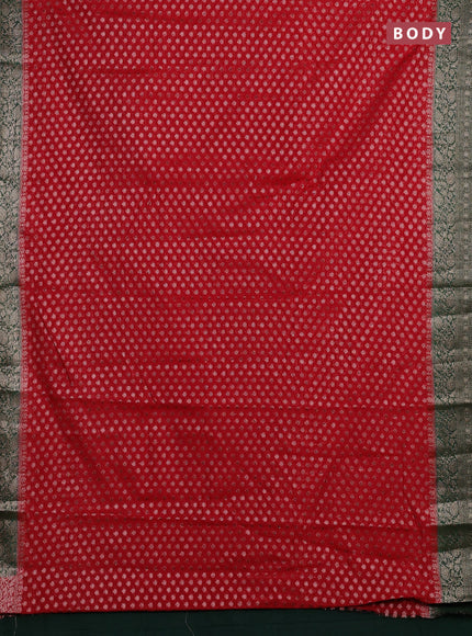 Red & Green Semi Chiniya Silk Saree
