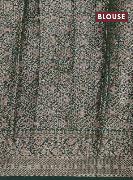 Red & Green Semi Chiniya Silk Saree