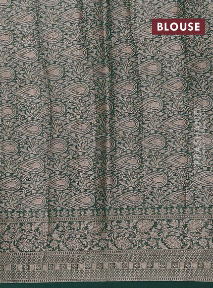 Wine & Bottle Green Semi Chiniya Silk Saree