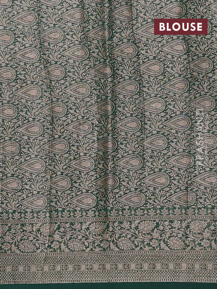 Wine & Bottle Green Semi Chiniya Silk Saree