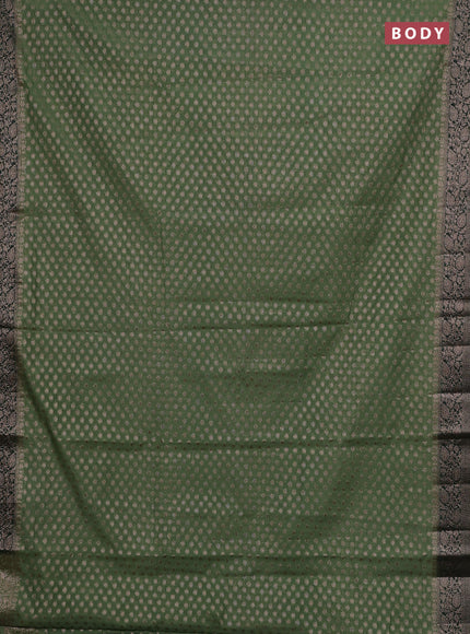 Pastel Green & Bottle Green Semi Chiniya Silk Saree