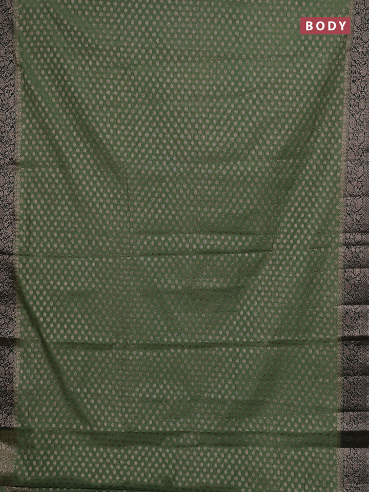 Pastel Green & Bottle Green Semi Chiniya Silk Saree