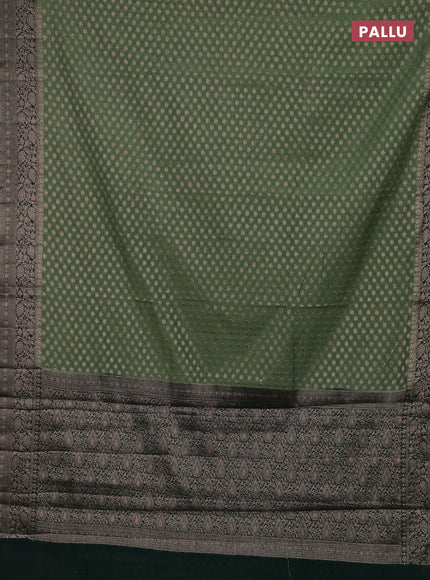 Pastel Green & Bottle Green Semi Chiniya Silk Saree