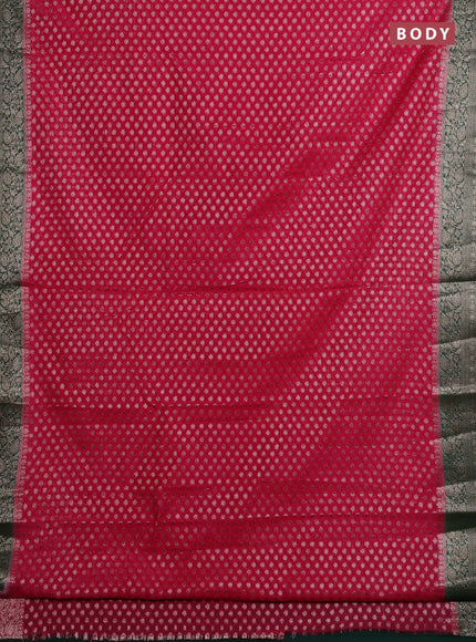 Pink & Green Semi Chiniya Silk Saree