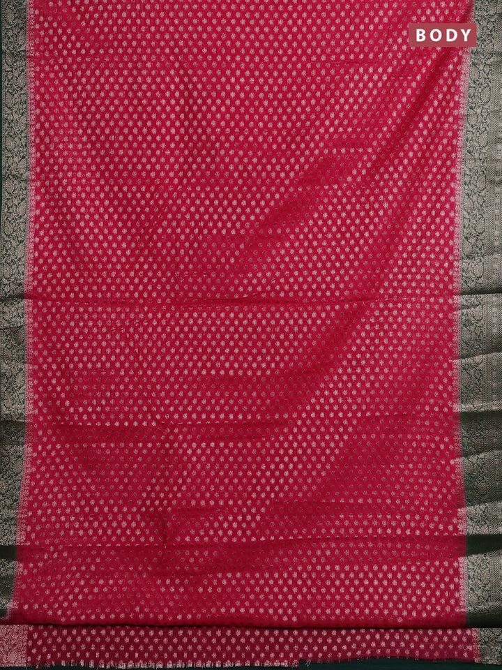 Pink & Green Semi Chiniya Silk Saree