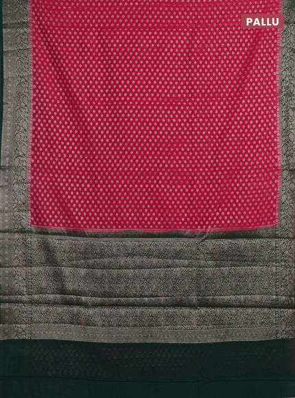 Pink & Green Semi Chiniya Silk Saree