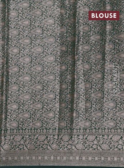 Bottle Green Semi Chiniya Silk Saree
