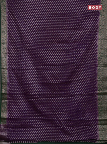 Violet & Green Semi Chiniya Silk Saree