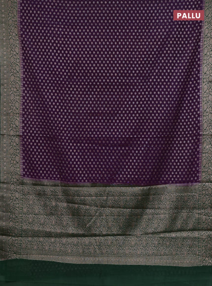Violet & Green Semi Chiniya Silk Saree