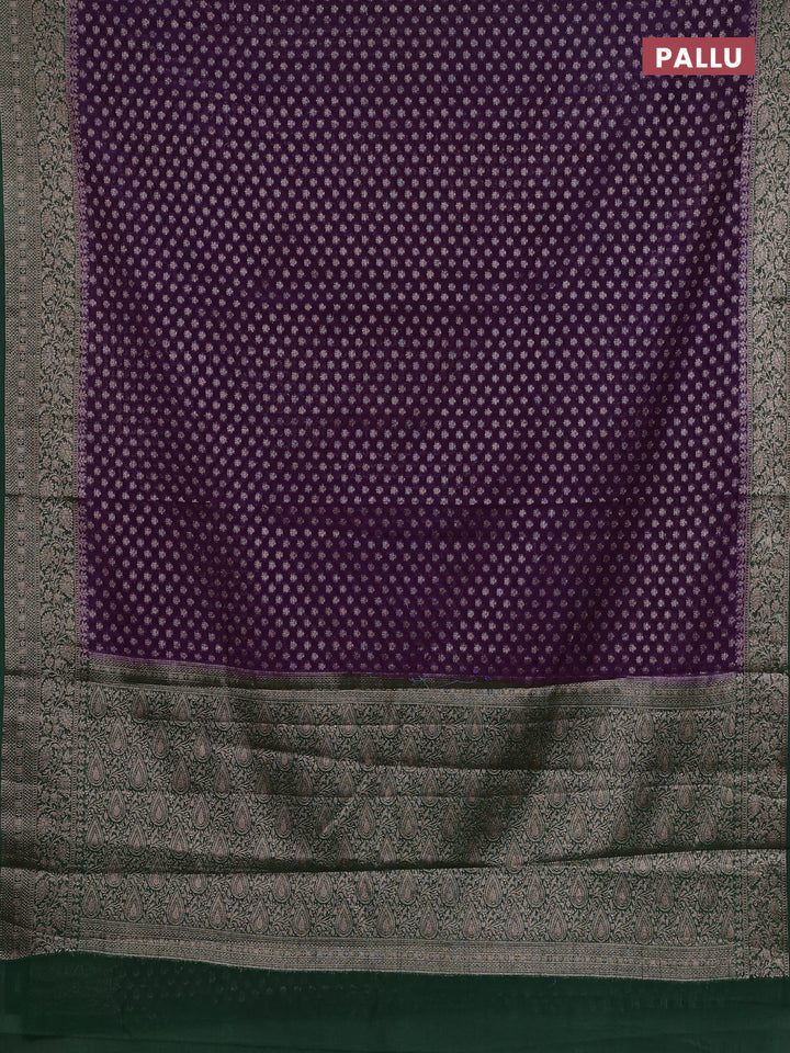 Violet & Green Semi Chiniya Silk Saree