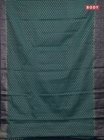 Pastel Green & Peacock Green Semi Chiniya Silk Saree