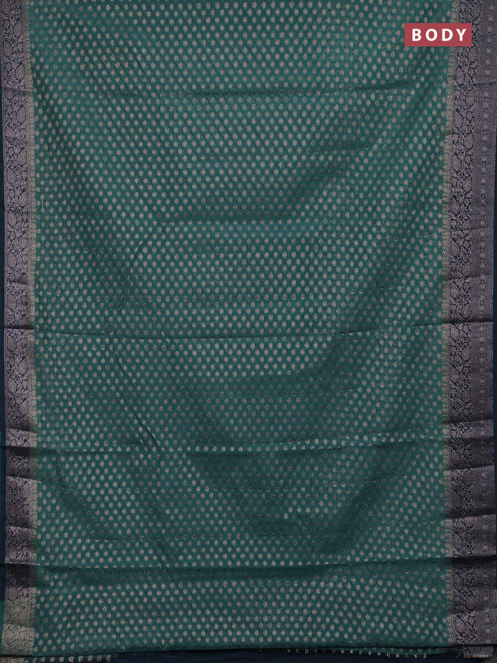 Pastel Green & Peacock Green Semi Chiniya Silk Saree