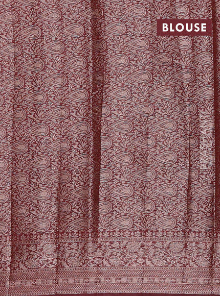 Rustic Orange & Maroon Semi Chiniya Silk Saree