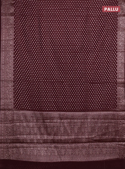 Wine Semi Chiniya Silk Saree