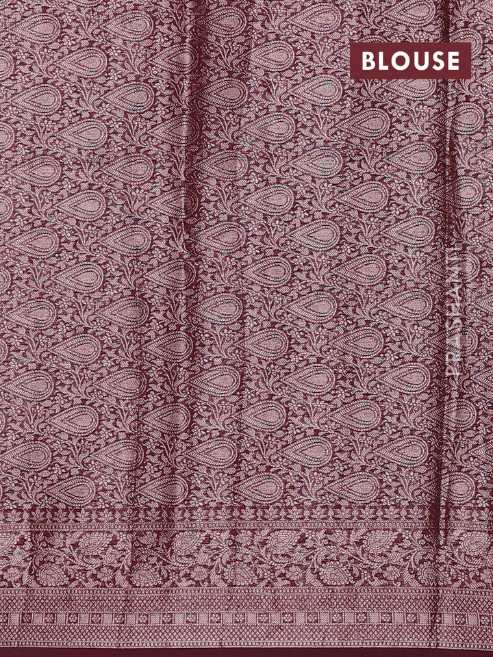 Wine Semi Chiniya Silk Saree