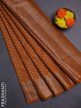 Mustard Yellow Semi Chiniya Silk Saree