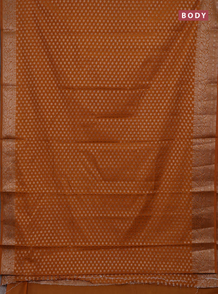 Mustard Yellow Semi Chiniya Silk Saree