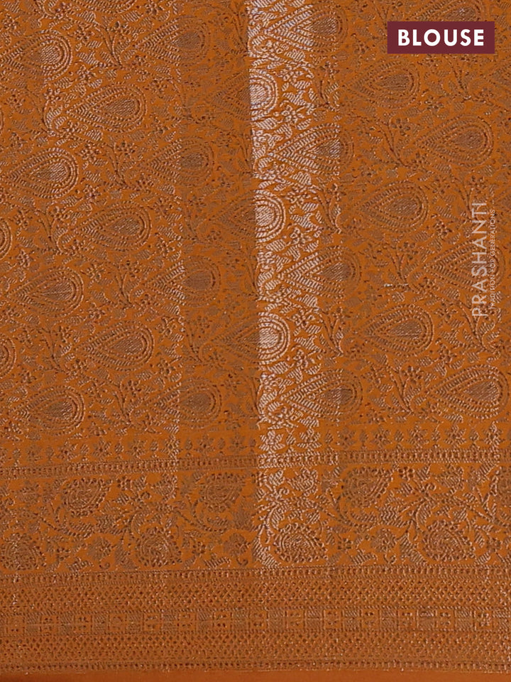 Mustard Yellow Semi Chiniya Silk Saree