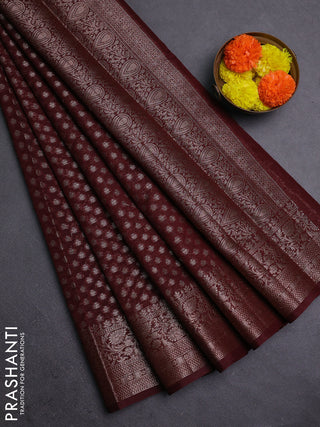Coffee Brown Semi Chiniya Silk Saree
