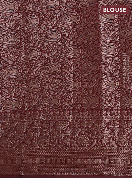 Coffee Brown Semi Chiniya Silk Saree