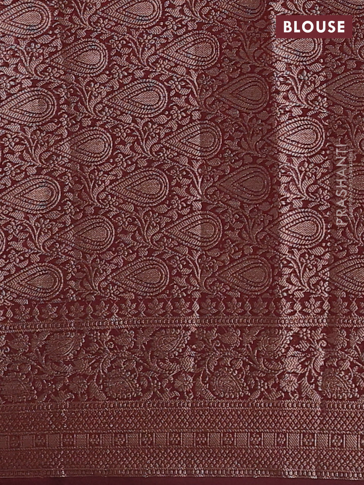 Coffee Brown Semi Chiniya Silk Saree