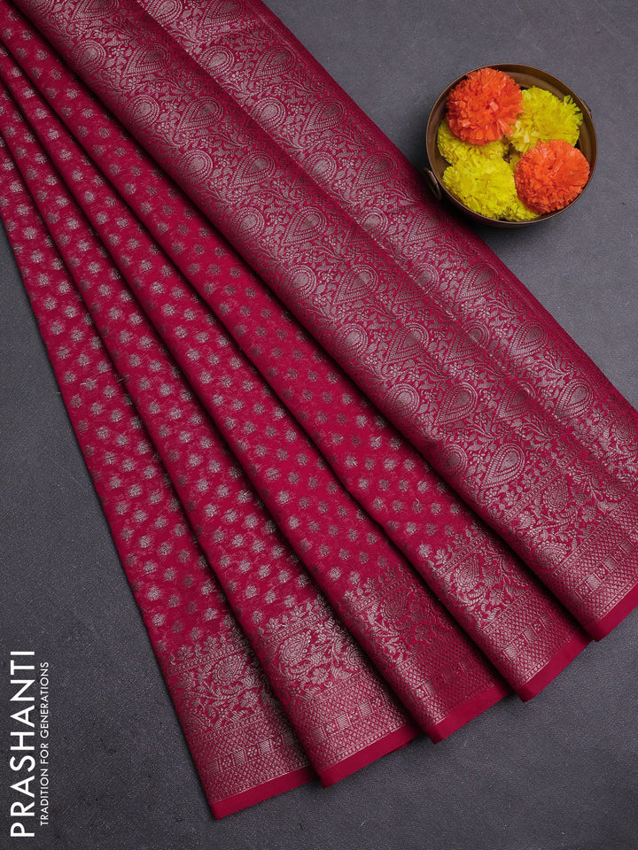 Pink Semi Chiniya Silk Saree