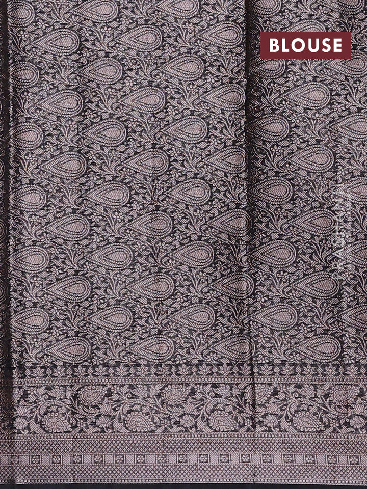 Black Semi Chiniya Silk Saree