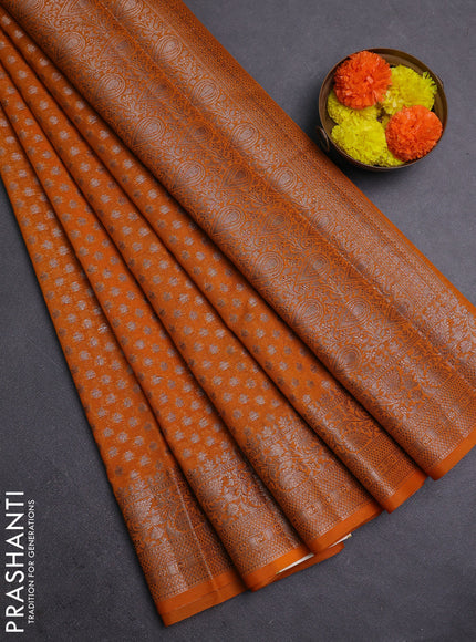 Mango Yellow Semi Chiniya Silk Saree