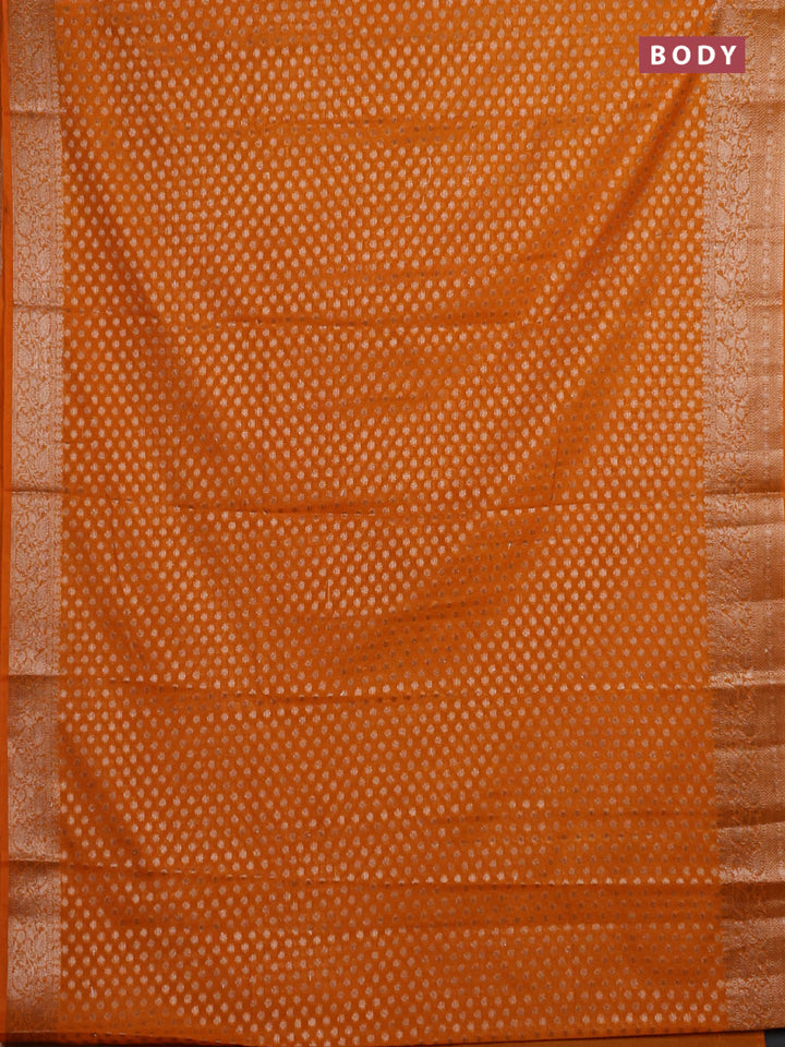 Mango Yellow Semi Chiniya Silk Saree