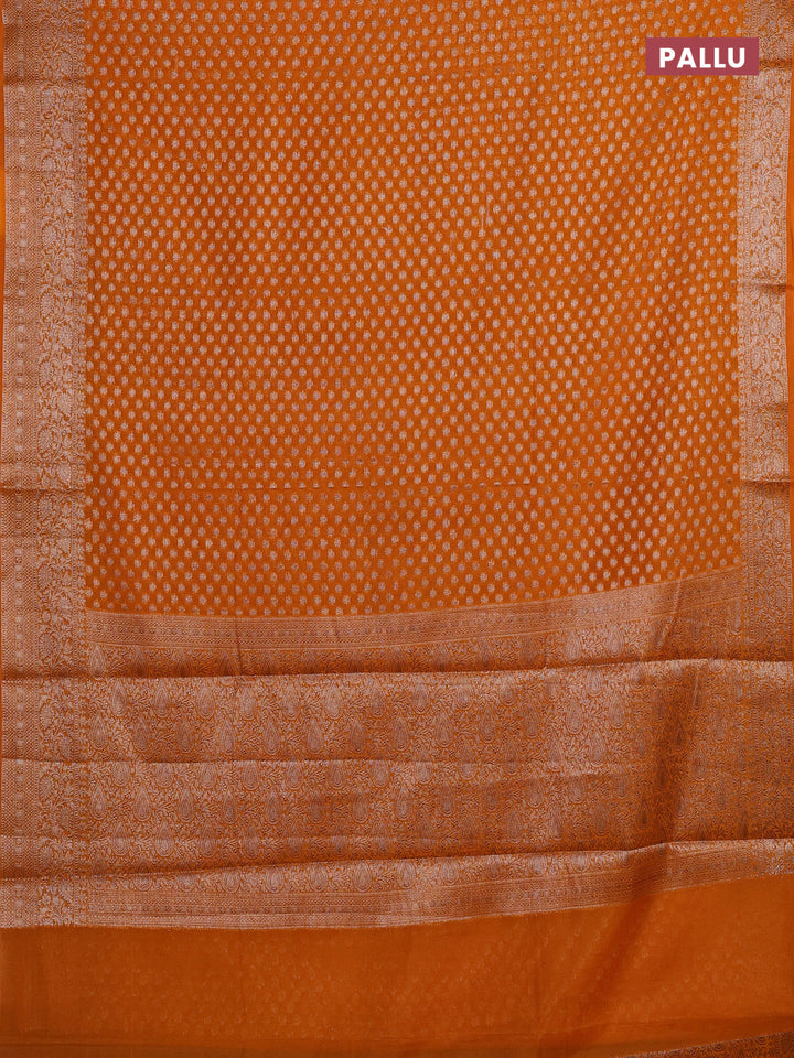 Mango Yellow Semi Chiniya Silk Saree