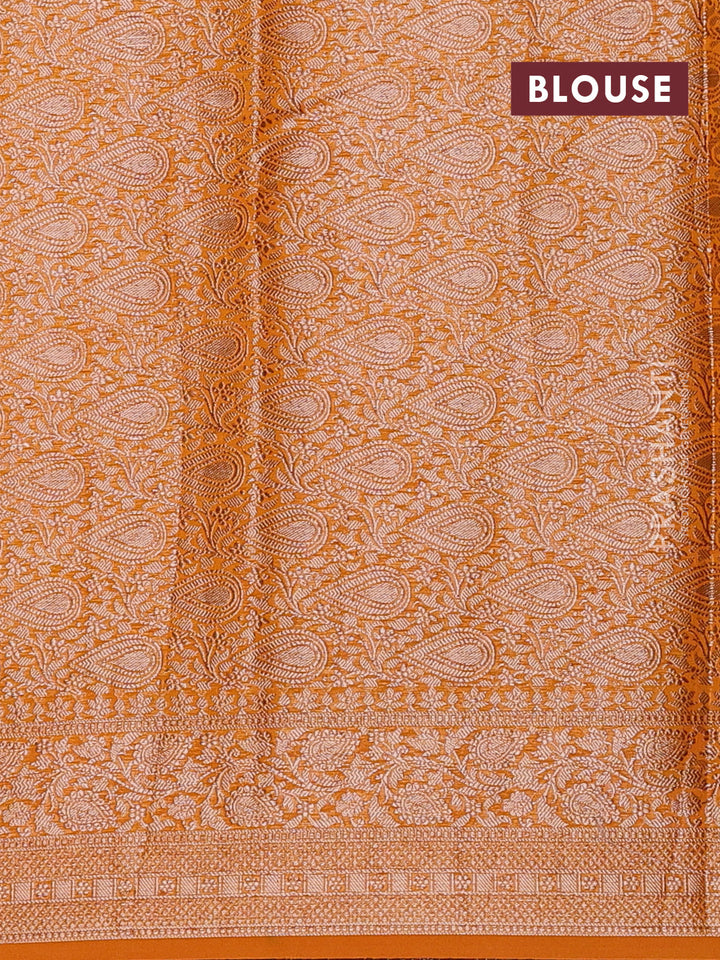 Mango Yellow Semi Chiniya Silk Saree