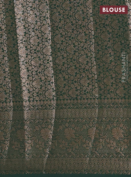 Red & Green Semi Chiniya Silk Saree