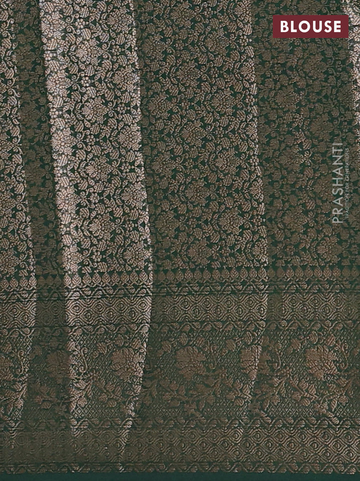Red & Green Semi Chiniya Silk Saree