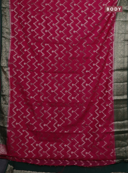 Pink & Green Semi Chiniya Silk Saree