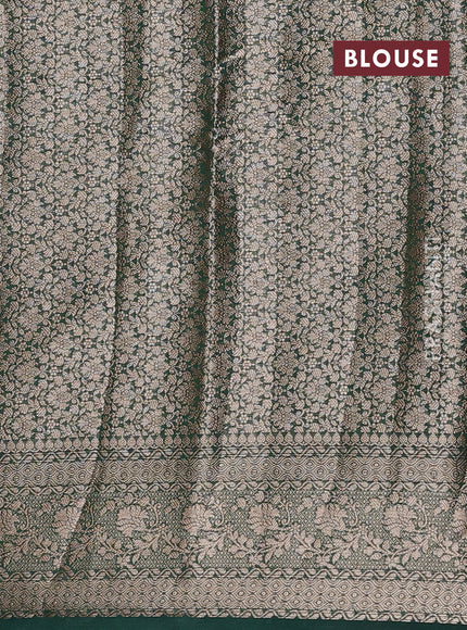 Wine & Green Semi Chiniya Silk Saree