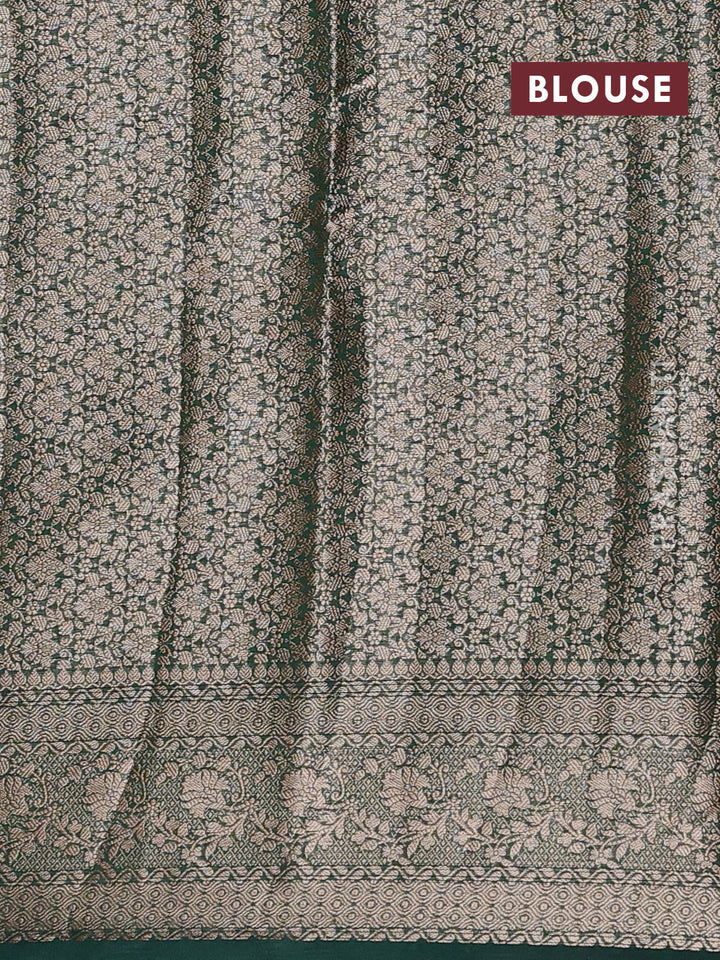 Wine & Green Semi Chiniya Silk Saree