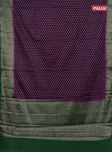 Violet & Green Semi Chiniya Silk Saree