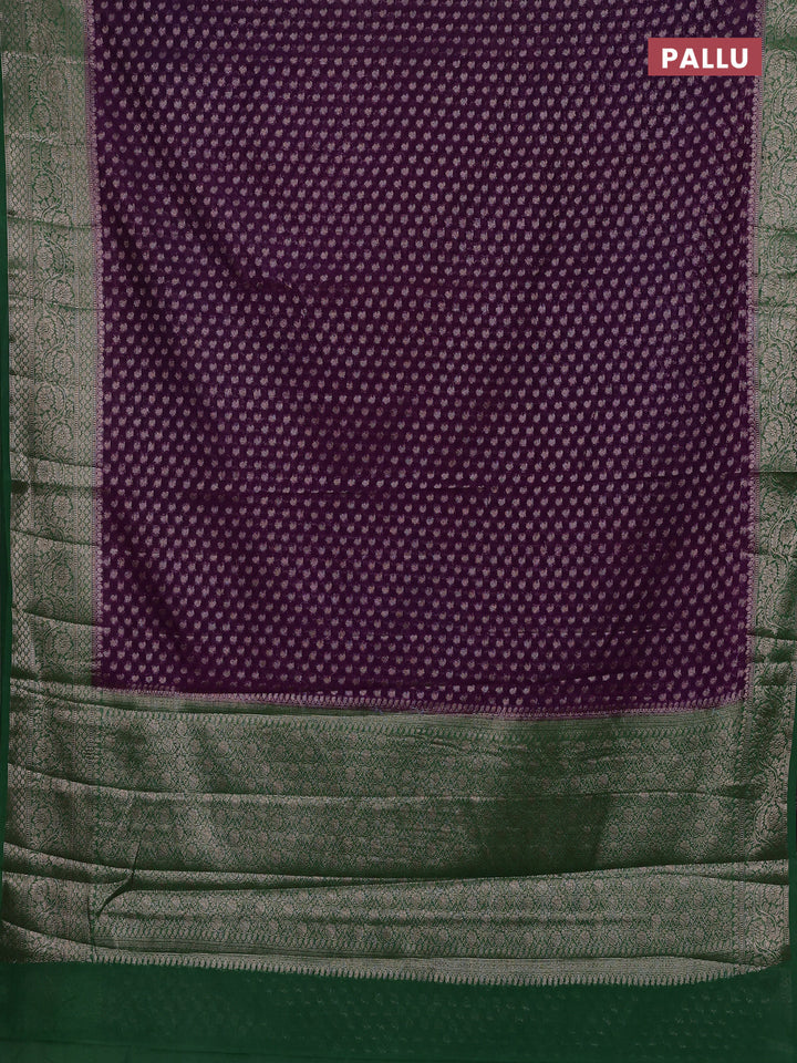 Violet & Green Semi Chiniya Silk Saree