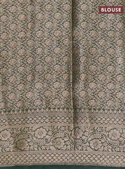 Wine & Green Semi Chiniya Silk Saree