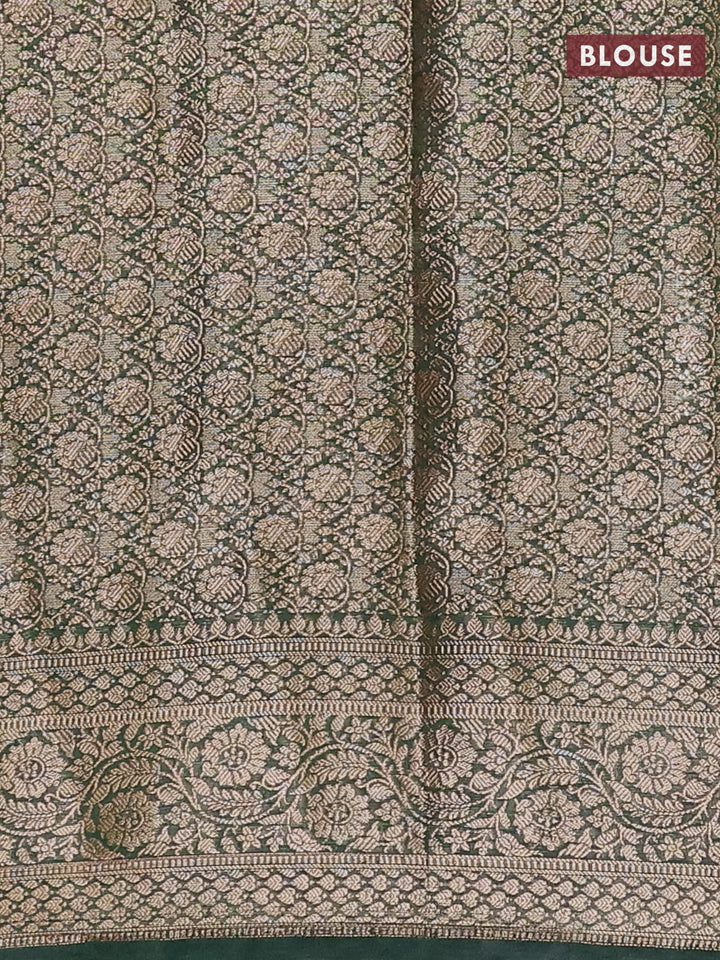 Wine & Green Semi Chiniya Silk Saree