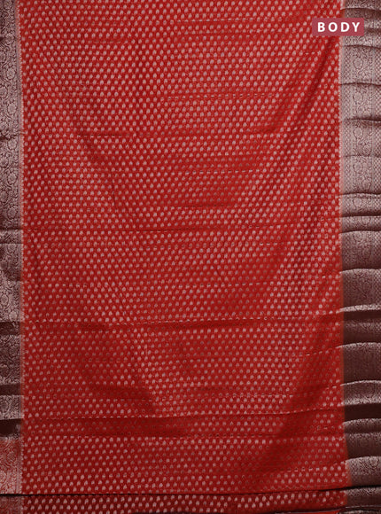 Rustic Orange & Maroon Semi Chiniya Silk Saree