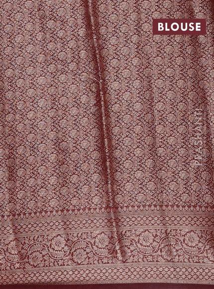 Rustic Orange & Maroon Semi Chiniya Silk Saree