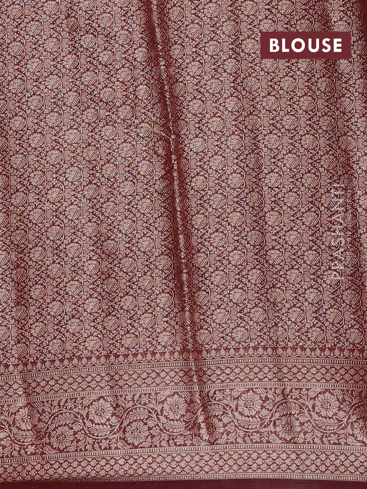 Rustic Orange & Maroon Semi Chiniya Silk Saree