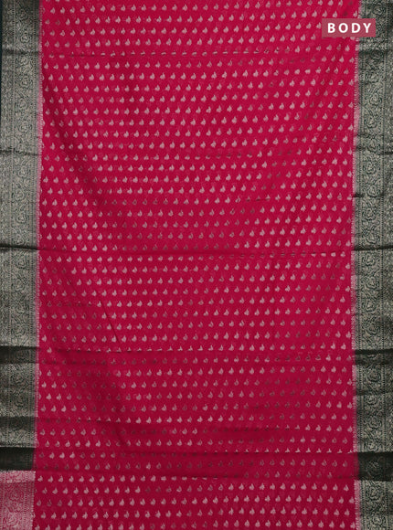 Pink & Green Semi Chiniya Silk Saree