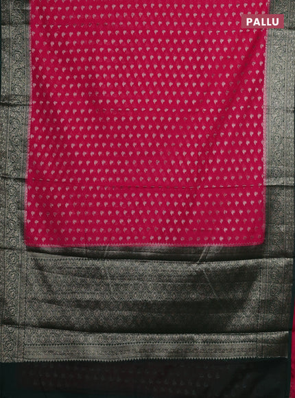 Pink & Green Semi Chiniya Silk Saree