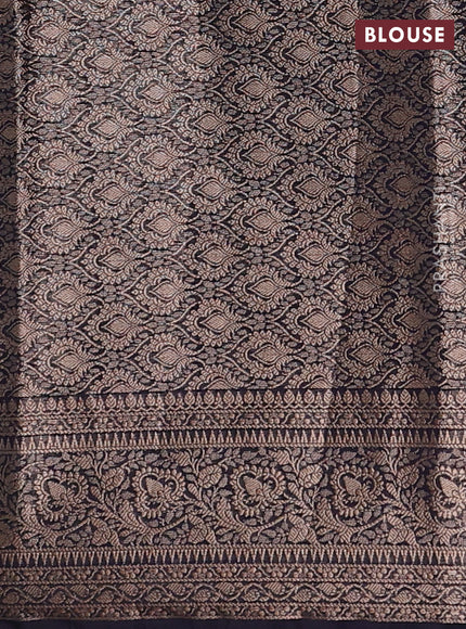 Lavender & Navy Blue Semi Chiniya Silk Saree