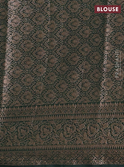 Wine & Bottle Green Semi Chiniya Silk Saree