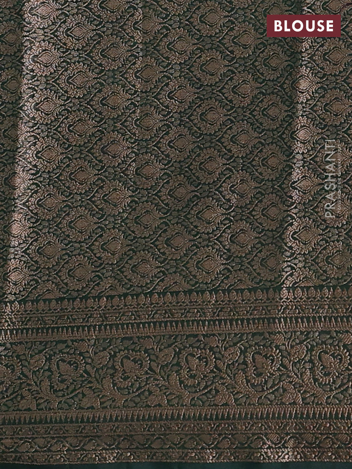 Wine & Bottle Green Semi Chiniya Silk Saree